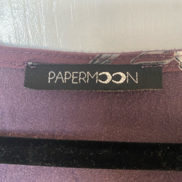 Papermoon Reece Mixed Material Top - Purple - Picture 5 of 6